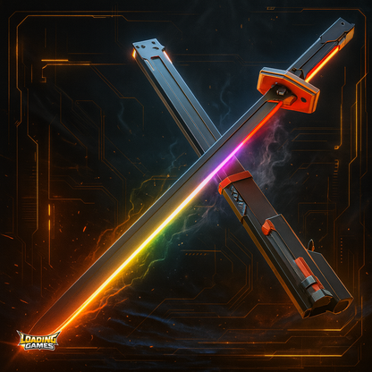 Tenshi Blade - Katana Lendária RGB com Faíscas Cinemáticas e Vapor Real