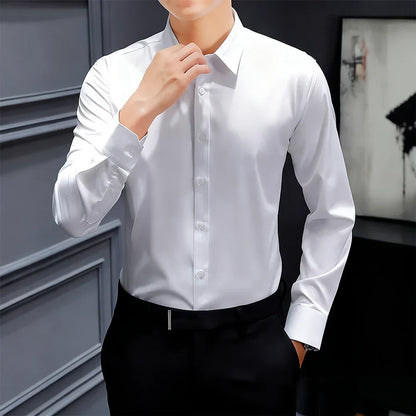 |Leve 5 Pague 3| Camisa Masculina Luxer em Seda Gelo e Manga Longa |Estilo Absoluto|