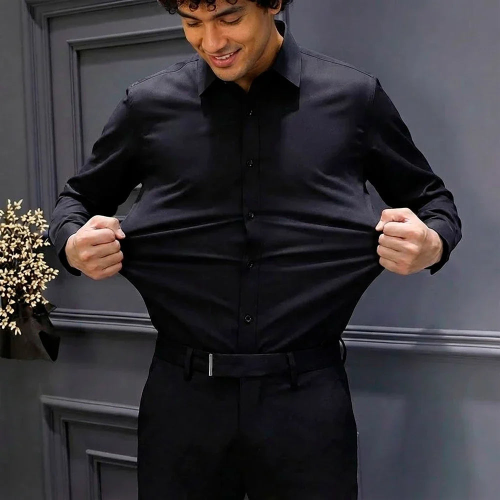 |Leve 5 Pague 3| Camisa Masculina Luxer em Seda Gelo e Manga Longa |Estilo Absoluto|