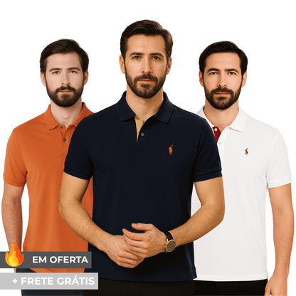 |Combo Trio Oxford| 3 Camisas Polo Lauren