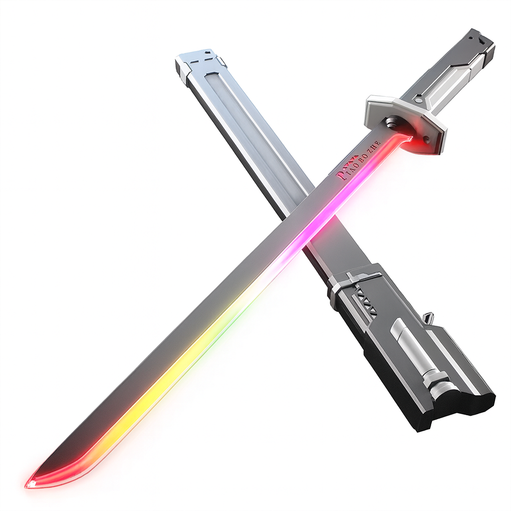 Tenshi Blade - Katana Lendária RGB com Faíscas Cinemáticas e Vapor Real