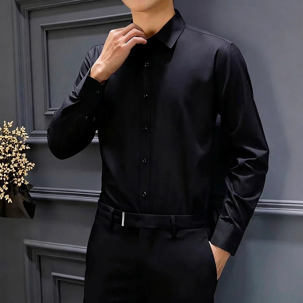 |Leve 5 Pague 3| Camisa Masculina Luxer em Seda Gelo e Manga Longa |Estilo Absoluto|