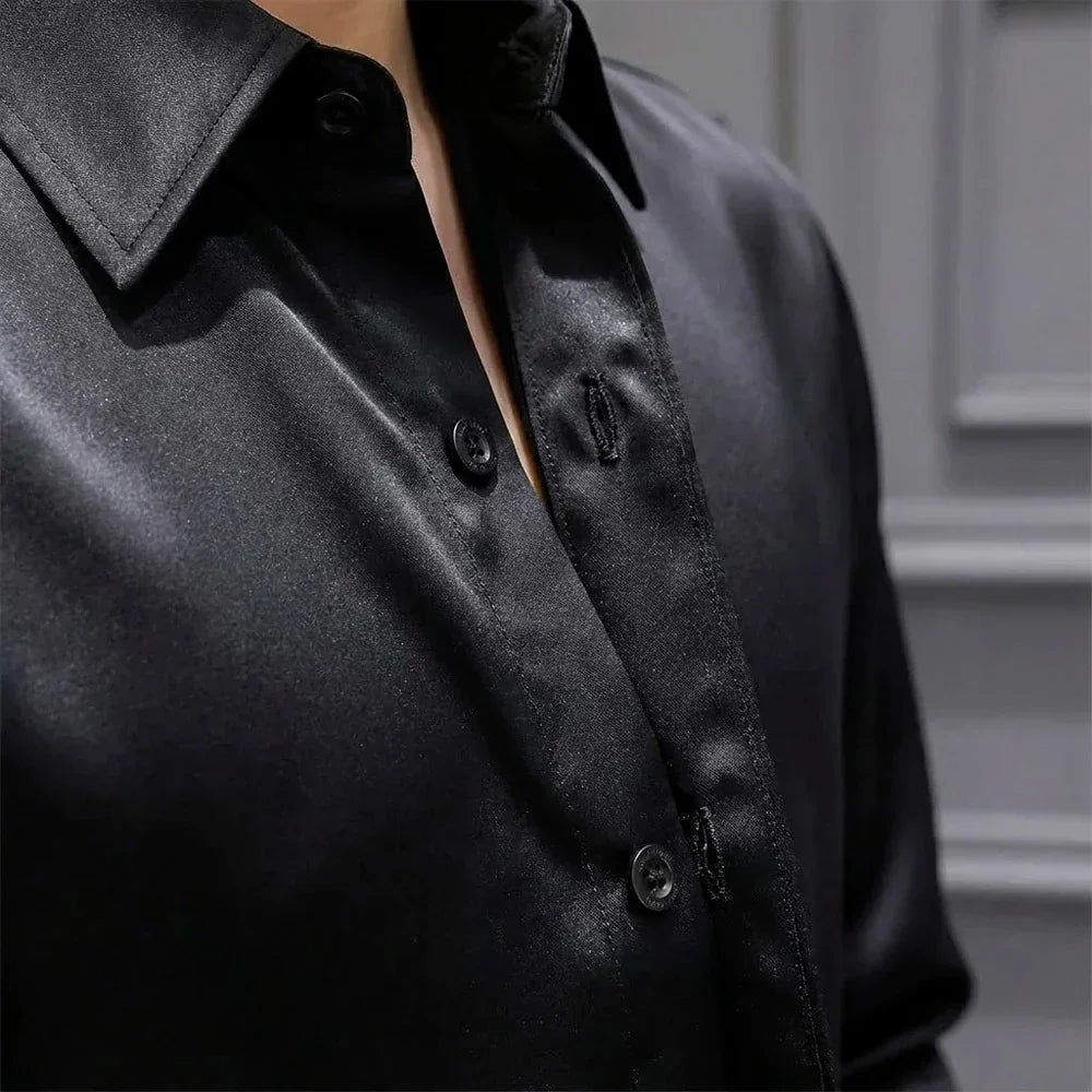 |Leve 5 Pague 3| Camisa Masculina Luxer em Seda Gelo e Manga Longa |Estilo Absoluto|