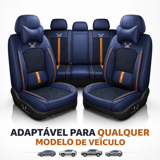Kit Capa Banco de Carro Completo em Couro Legítimo Italian + BRINDE: Kit Tapete Completo